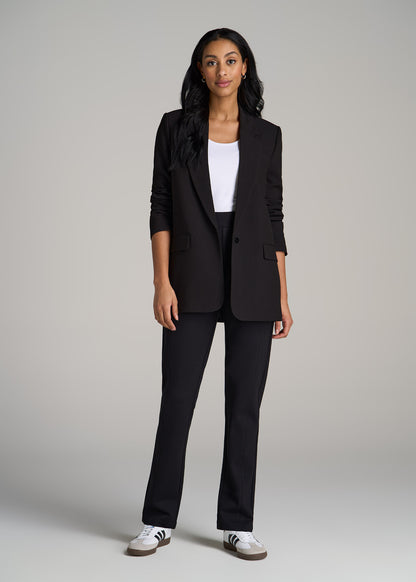 Pull-On Slim Dress Pants for Tall Women in Black