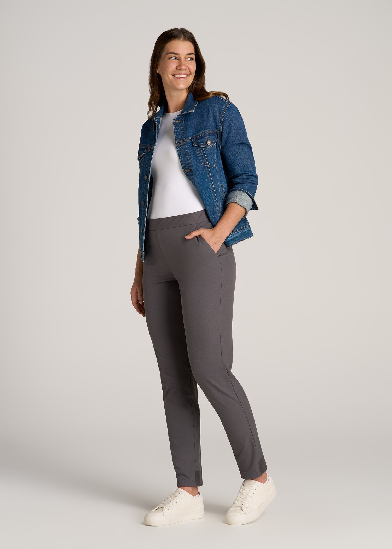 Pull-on Traveler Pants for Tall Women in Smoky Blue