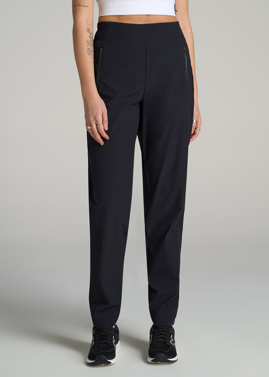 Pull-on Mini Ripstop Pants for Tall Women in Black