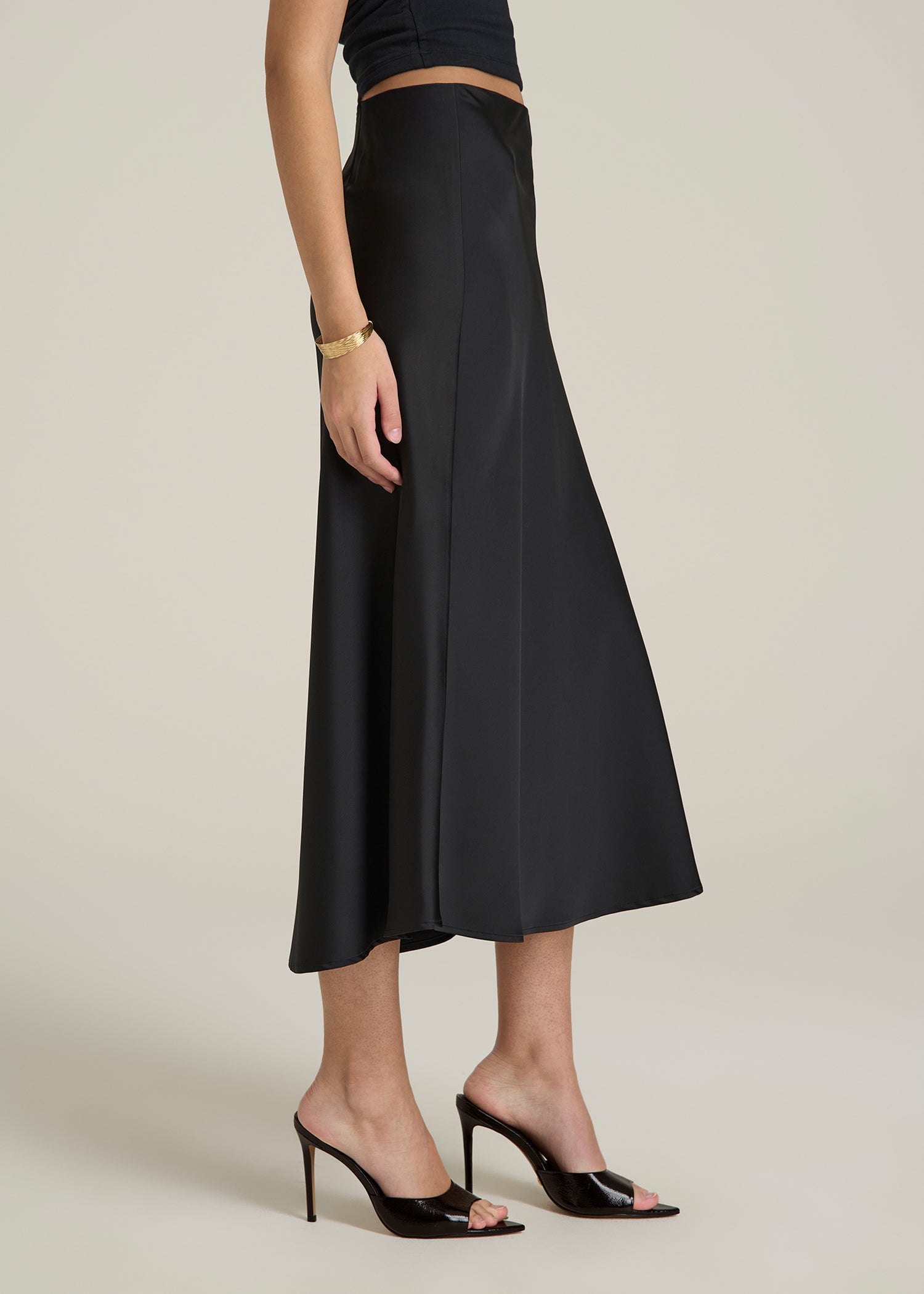 Pull On Satin Midi Skirt for Tall Women | American Tall