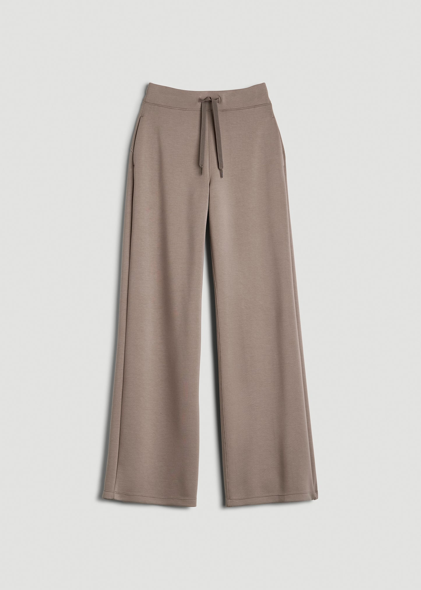 Pull-On Tie Waist Wide Leg Pants for Tall Women in Portobello