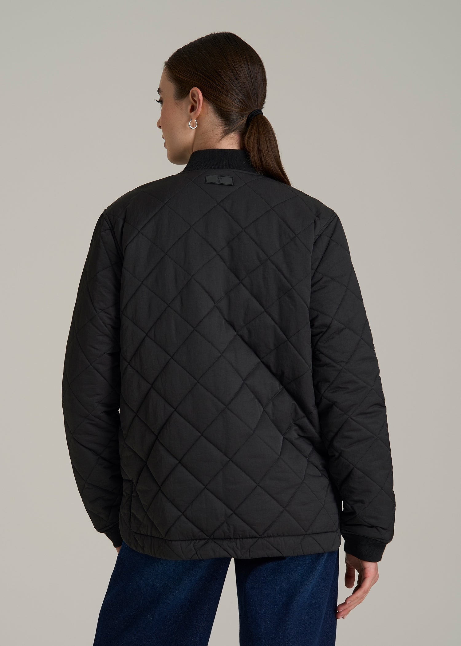 Quilted Jacket for Tall Women in Black