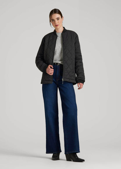 Quilted Jacket for Tall Women in Black