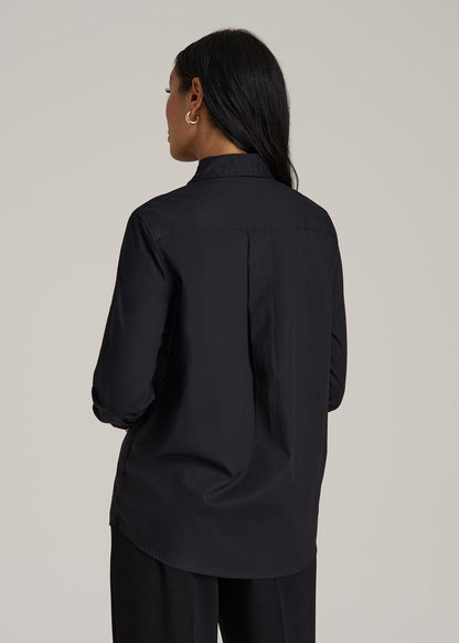 Regular Fit Dress Shirt for Tall Women in Black