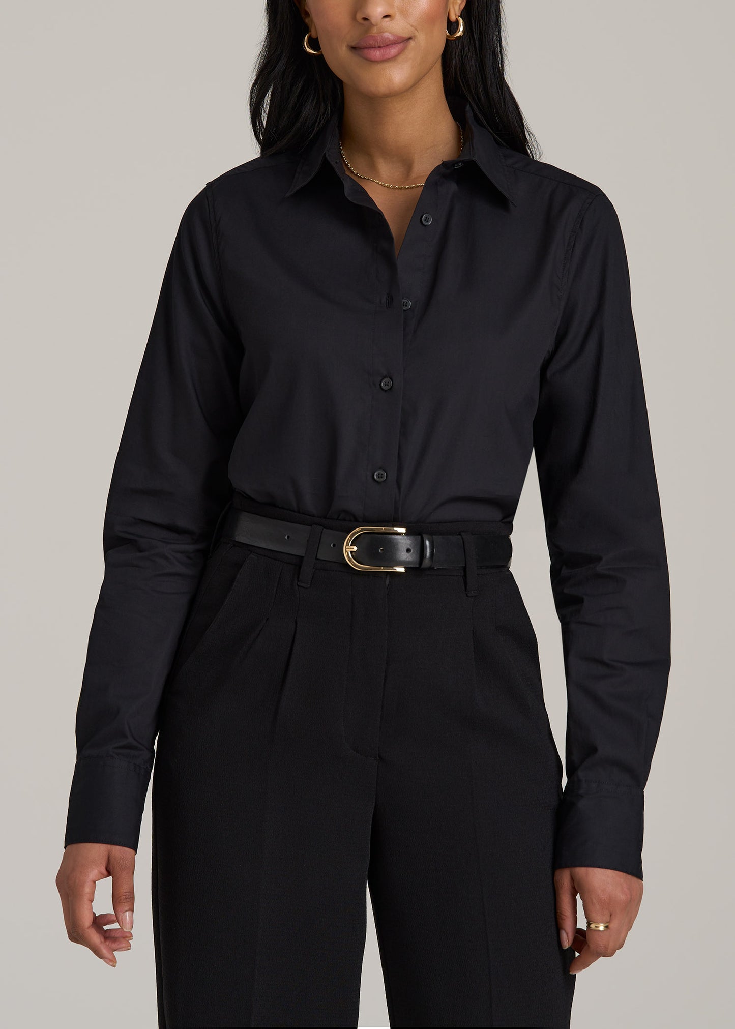 Dress black shirt womens on sale