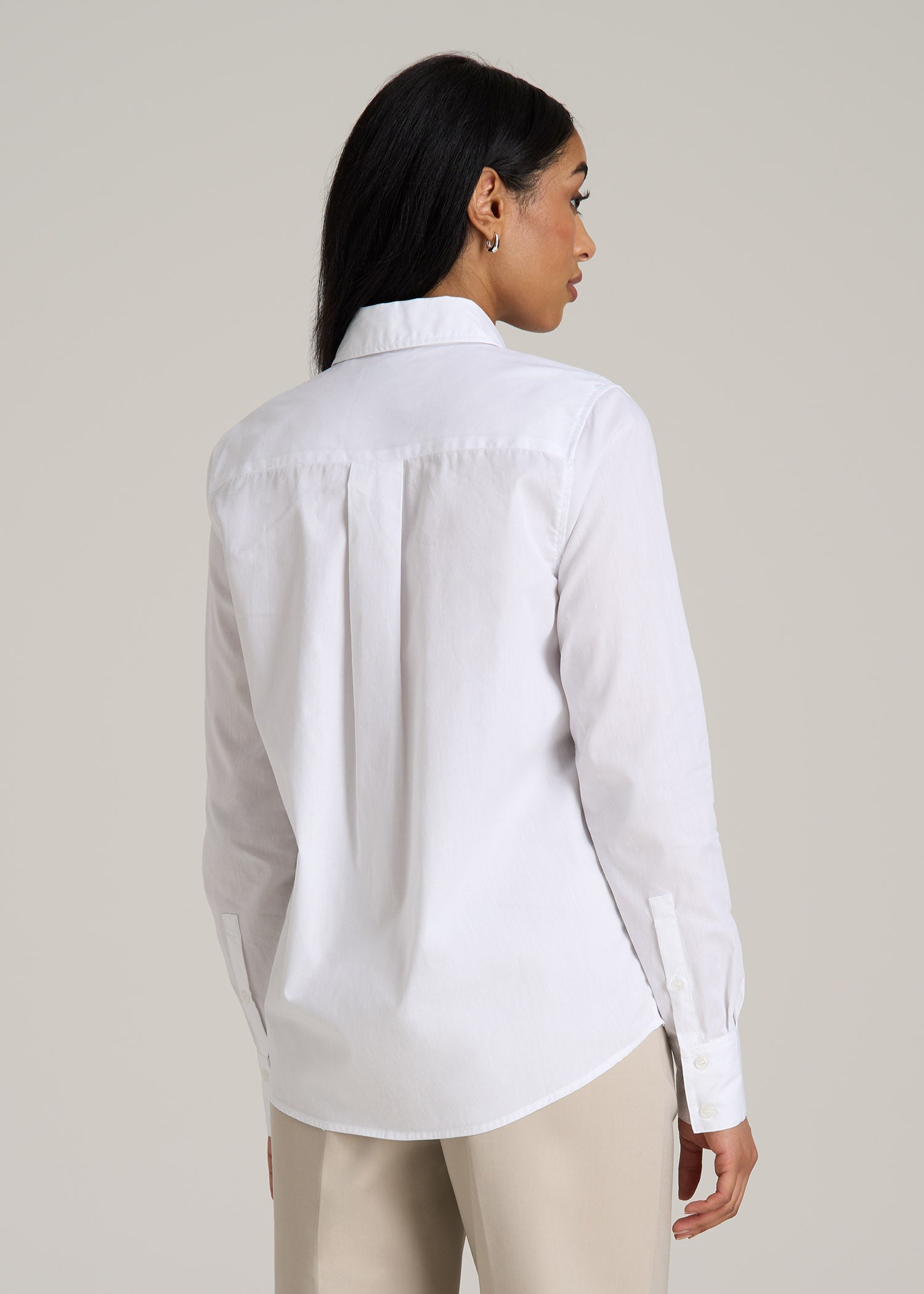 Regular Fit Dress Shirt for Tall Women in Bright White