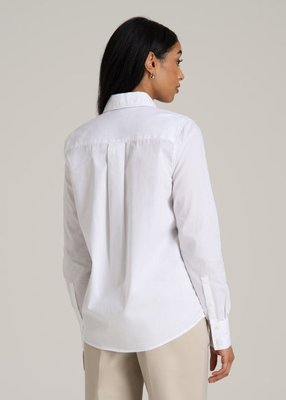 Regular Fit Dress Shirt for Tall Women in Bright White