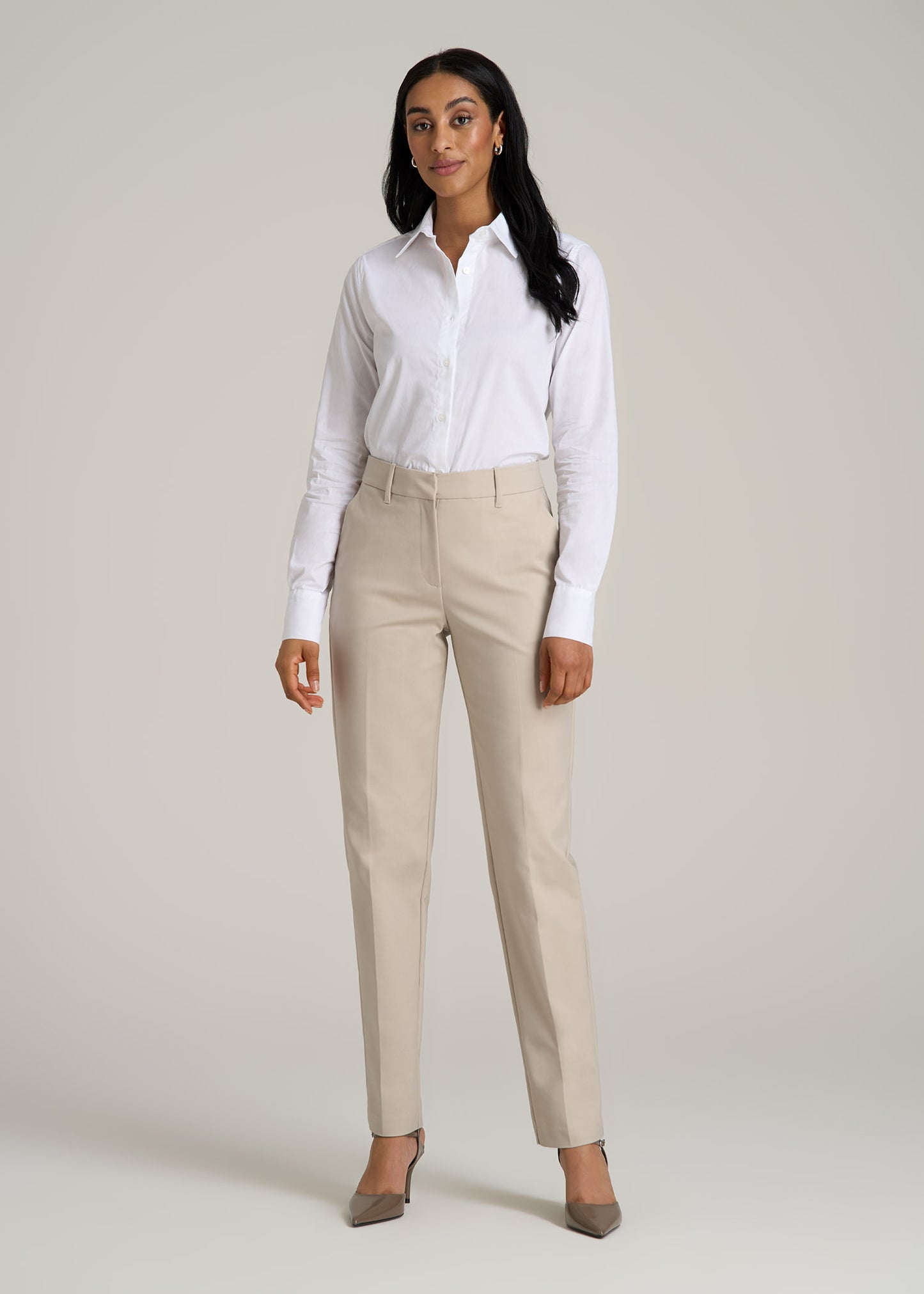 Tall Women's Regular Fit Dress Shirt in Bright White