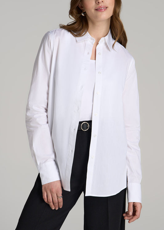 Tall Women's Regular Fit Dress Shirt in Bright White