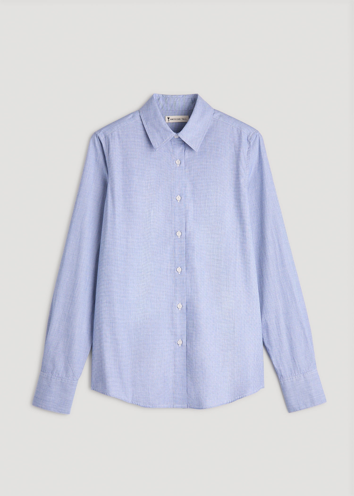 Regular Fit Dress Shirt for Tall Women in Chambray Blue 20 / Extra Tall / Chambray Blue Regular Fit Dress Shirt for Tall Women in Chambray Blue 20 / Extra Tall / Chambray Blue
