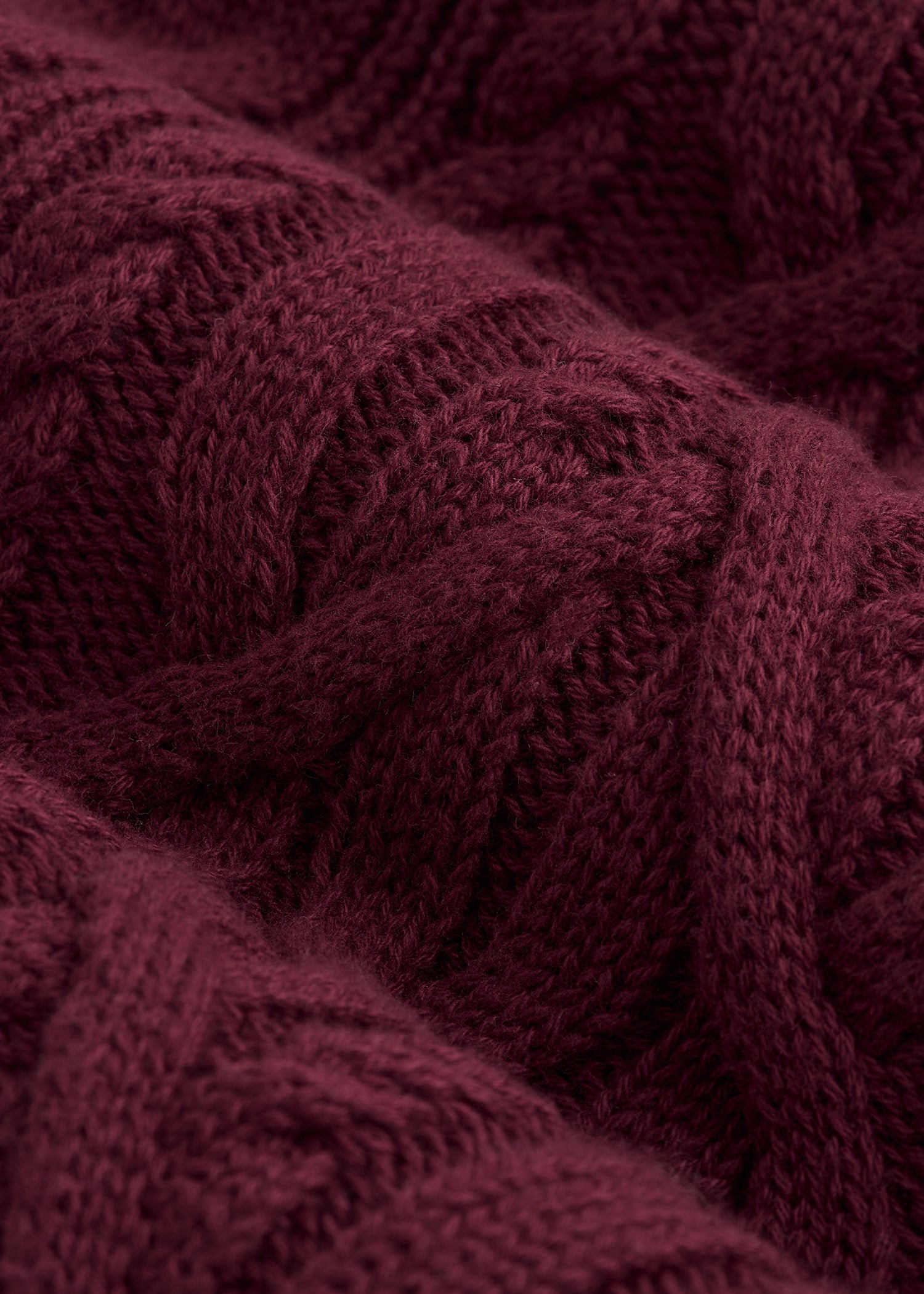 Relaxed Cotton Cable Knit Cardigan for Tall Women in Tawny Port