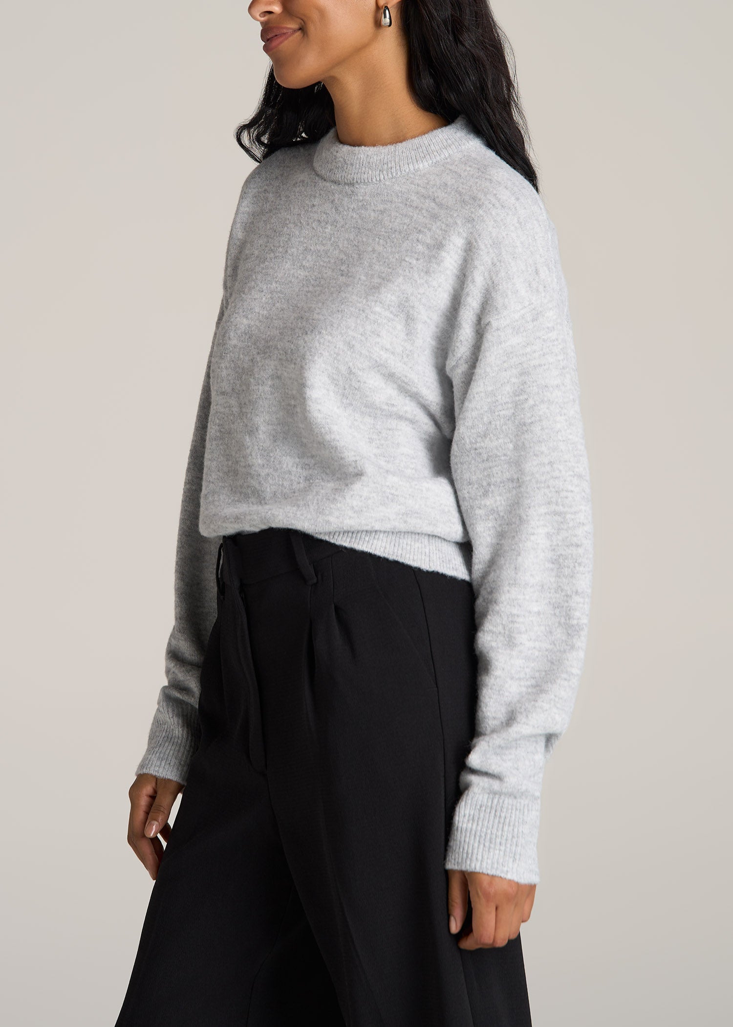American-Tall-Women-Relaxed-Crewneck-Wool-blend-Sweater-Grey-Mix-side