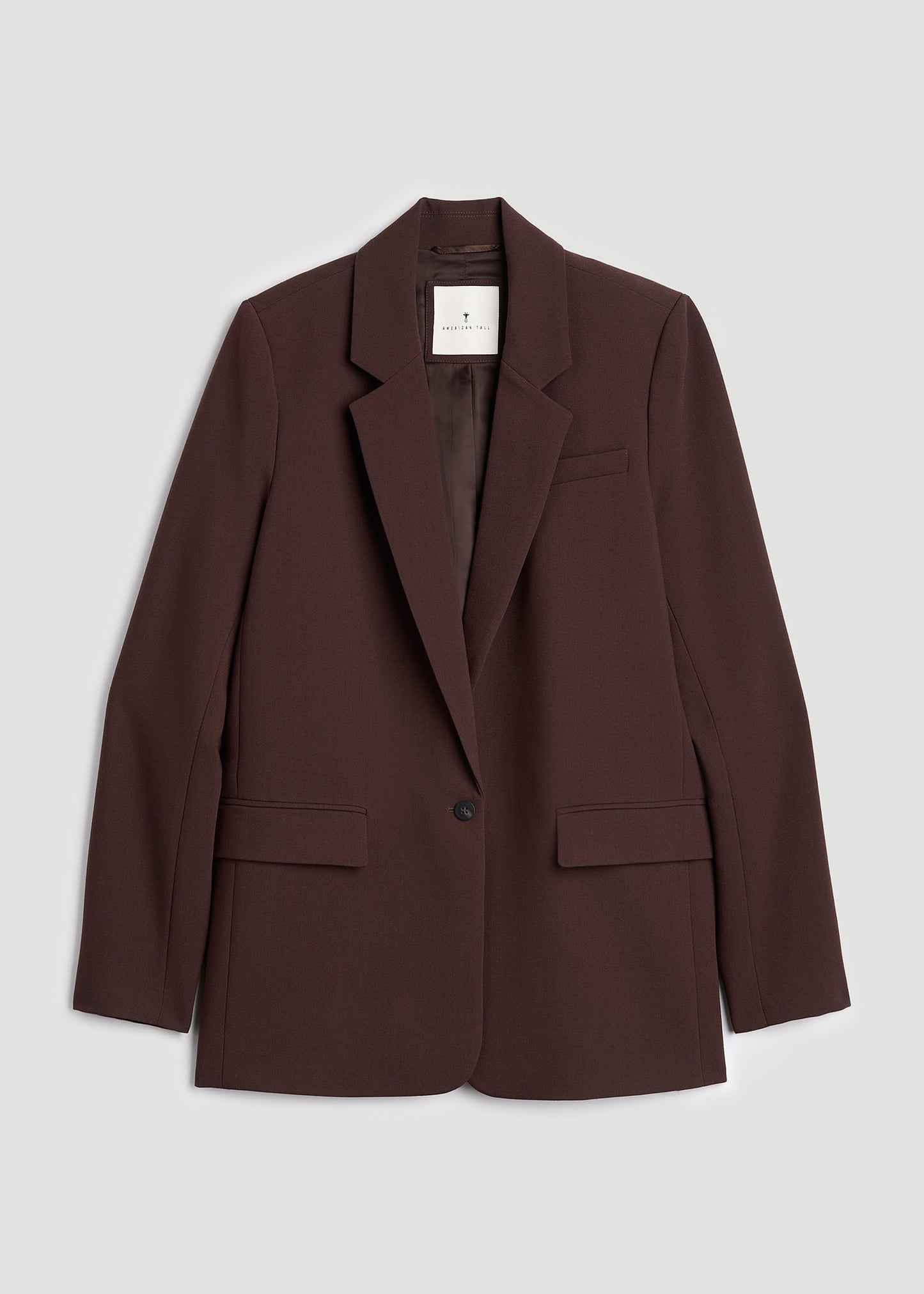 Relaxed Single-Button Tall Blazer for Women in Chestnut