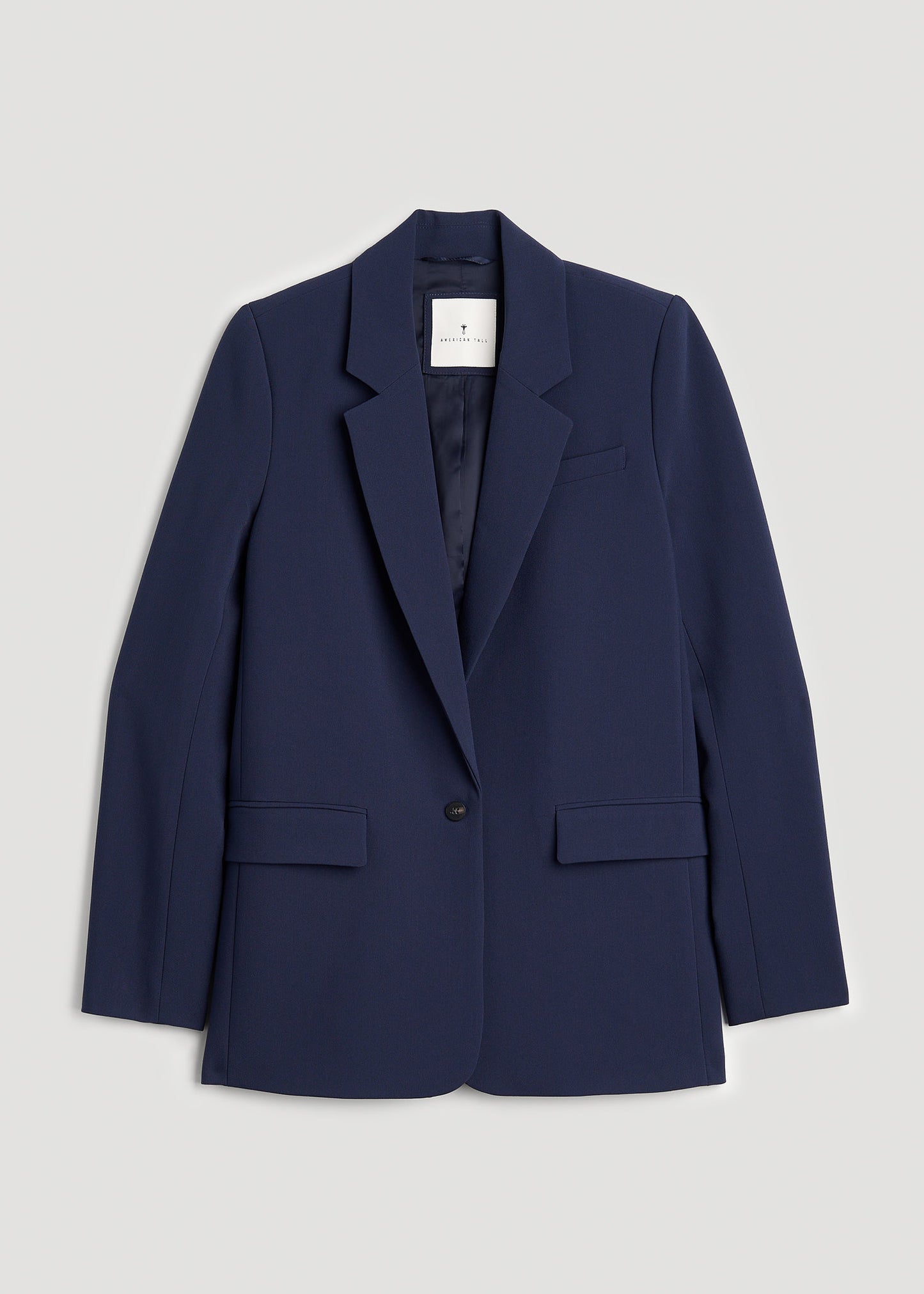 Relaxed Single-Button Tall Blazer for Women in Navy