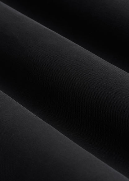 Relaxed Button-Up Single-Pocket Blouse for Tall Women in Vintage Black