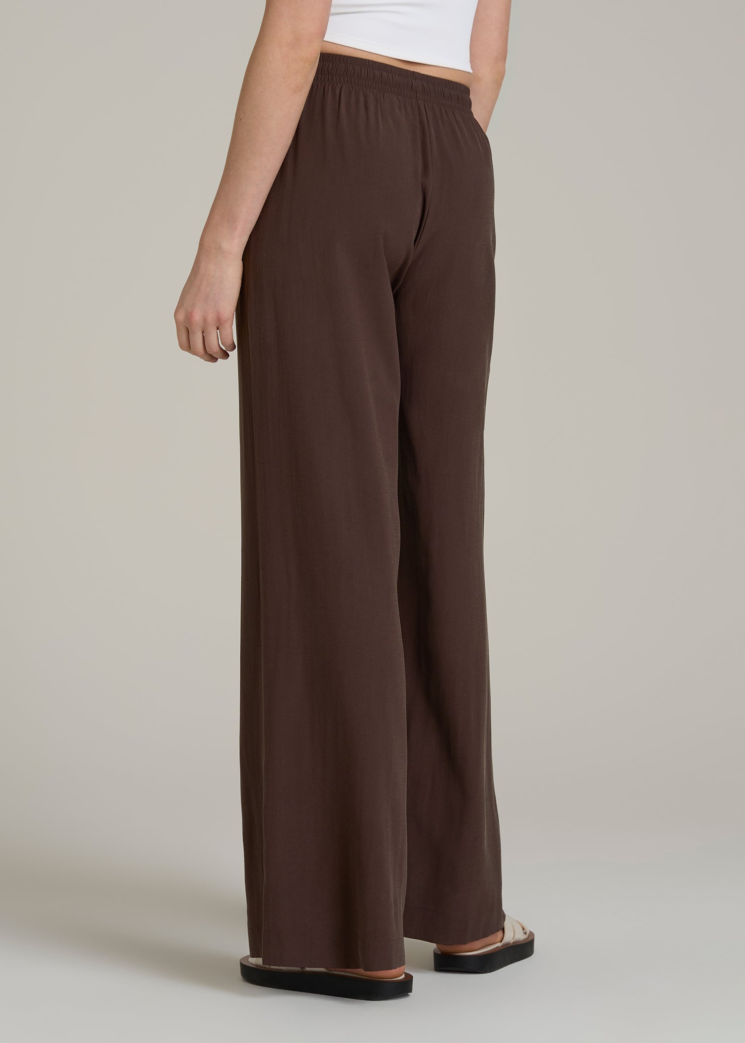 Relaxed Pull-On Pants for Tall Women in Espresso