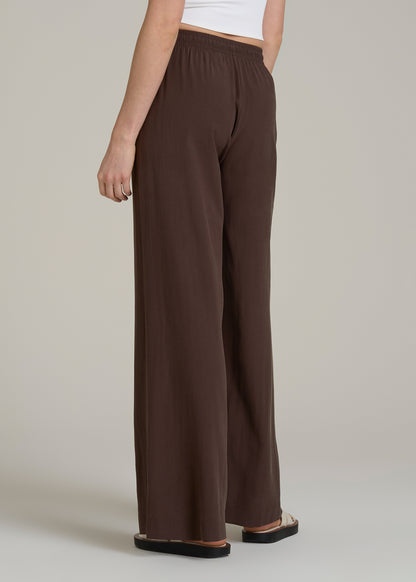 Relaxed Pull-On Pants for Tall Women in Espresso