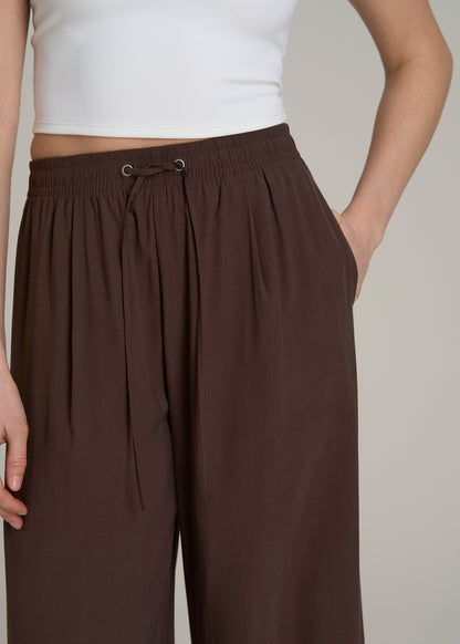 Relaxed Pull-On Pants for Tall Women in Espresso