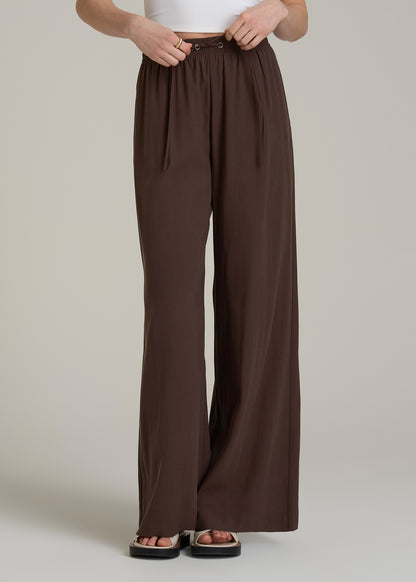 Relaxed Pull-On Pants for Tall Women in Espresso