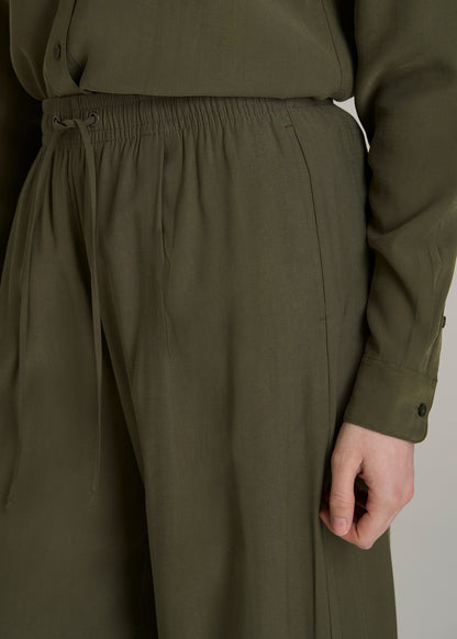 Relaxed Pull-On Pants for Tall Women in Forest Night