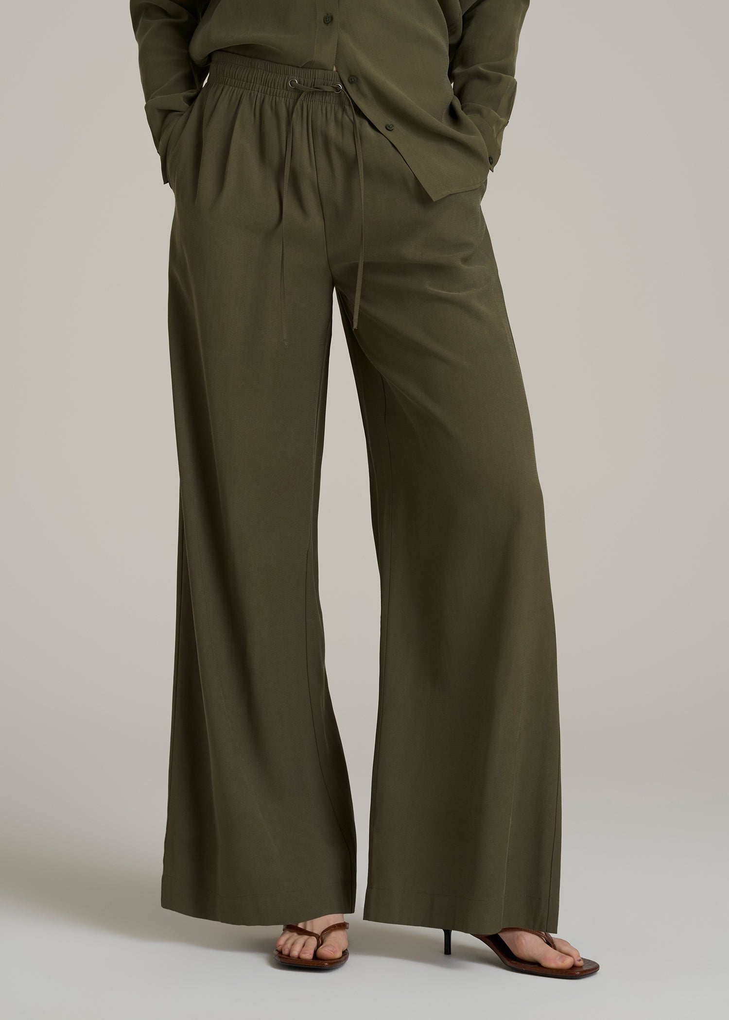 Relaxed Pull-On Pants for Tall Women in Forest Night