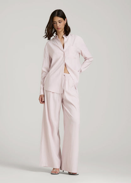 Relaxed Pull-On Pants for Tall Women in Grey Lilac