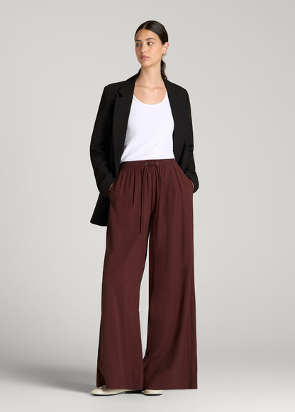 Relaxed Pull-On Pants for Tall Women in Rum Raisin