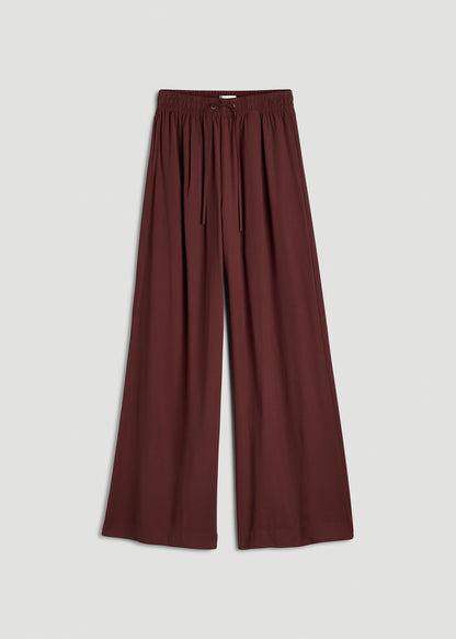 Relaxed Pull-On Pants for Tall Women in Rum Raisin