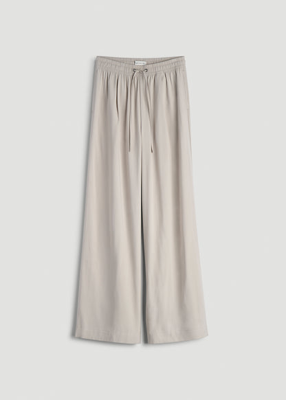 Relaxed Pull-On Pants for Tall Women in Stone