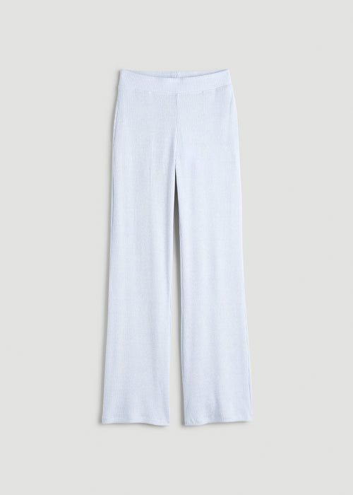 Women's Ribbed Flare Lounge Pants for Tall Women in Bluebird Mix