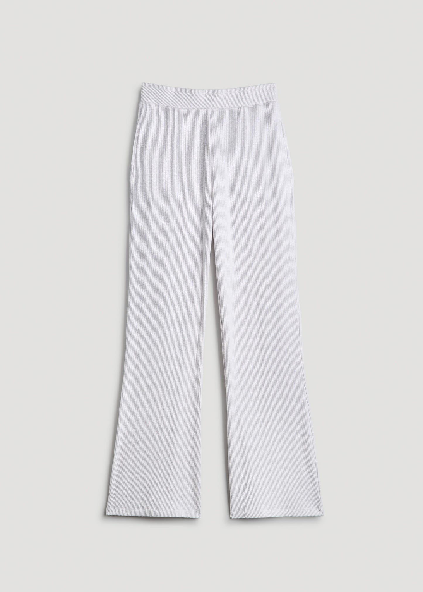 Women's Ribbed Flare Lounge Pants for Tall Women in Cloud White