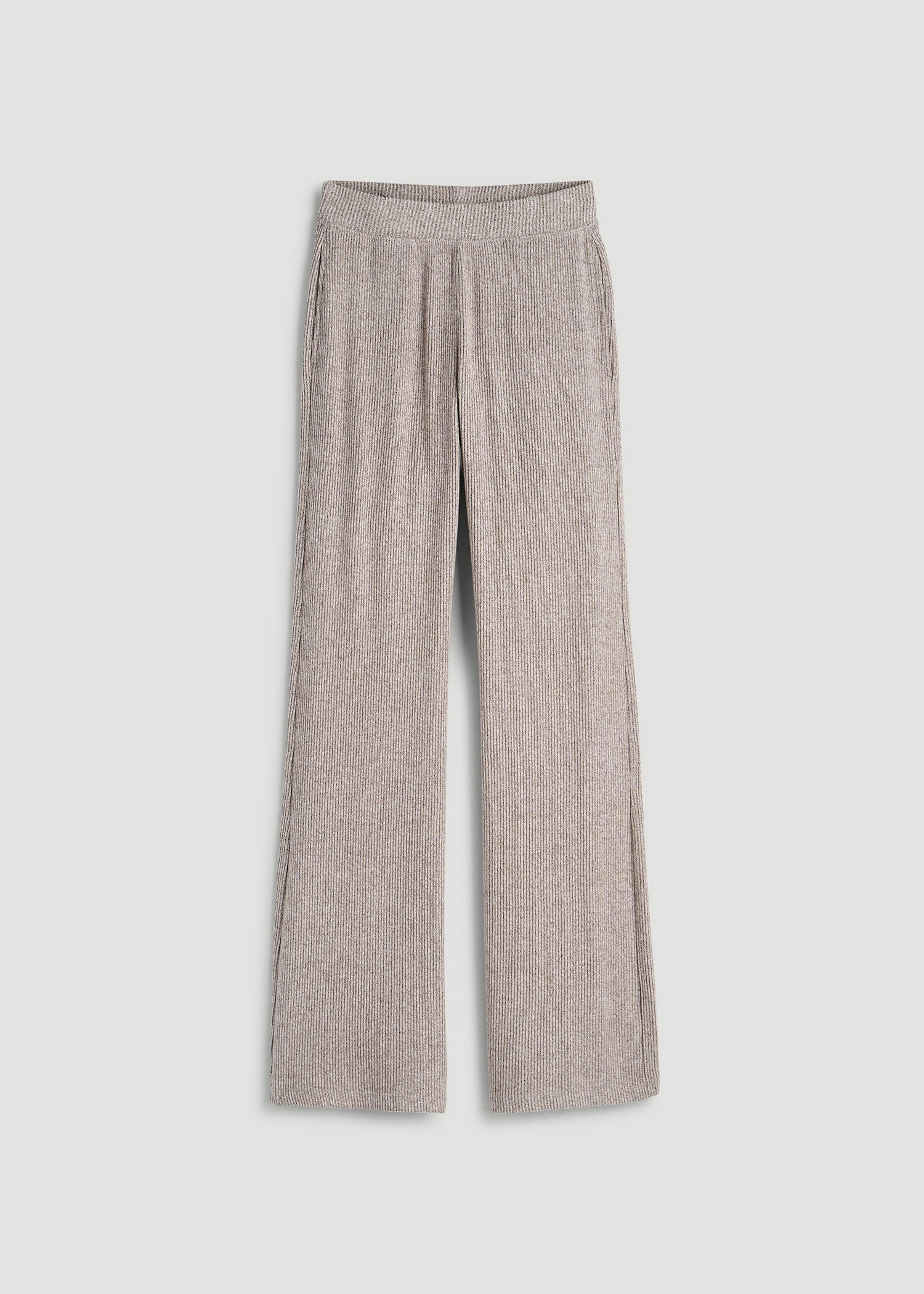 Ribbed Flare Lounge Pants for Tall Women in Coffee Quartz Mix