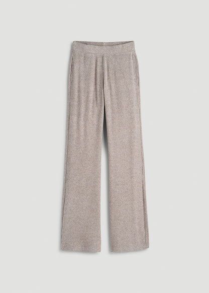 Ribbed Flare Lounge Pants for Tall Women in Coffee Quartz Mix
