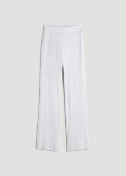Women's Ribbed Flare Lounge Pants for Tall Women in Fog Grey Mix