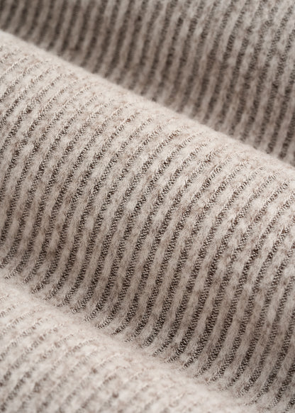 Ribbed Henley Lounge Top for Tall Women in Coffee Quartz Mix