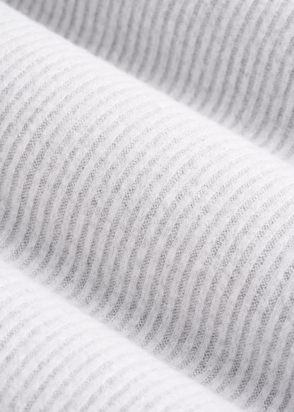 Ribbed Henley Top for Tall Women in Fog Grey Mix