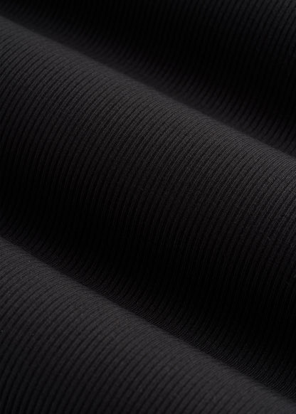 Ribbed Knit Wide Leg Pant for Tall Women in Deep Black