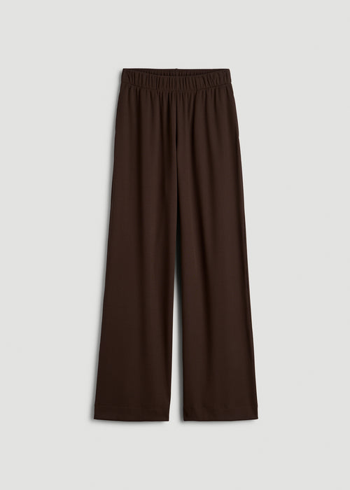 Ribbed Knit Wide Leg Pant for Tall Women in Espresso