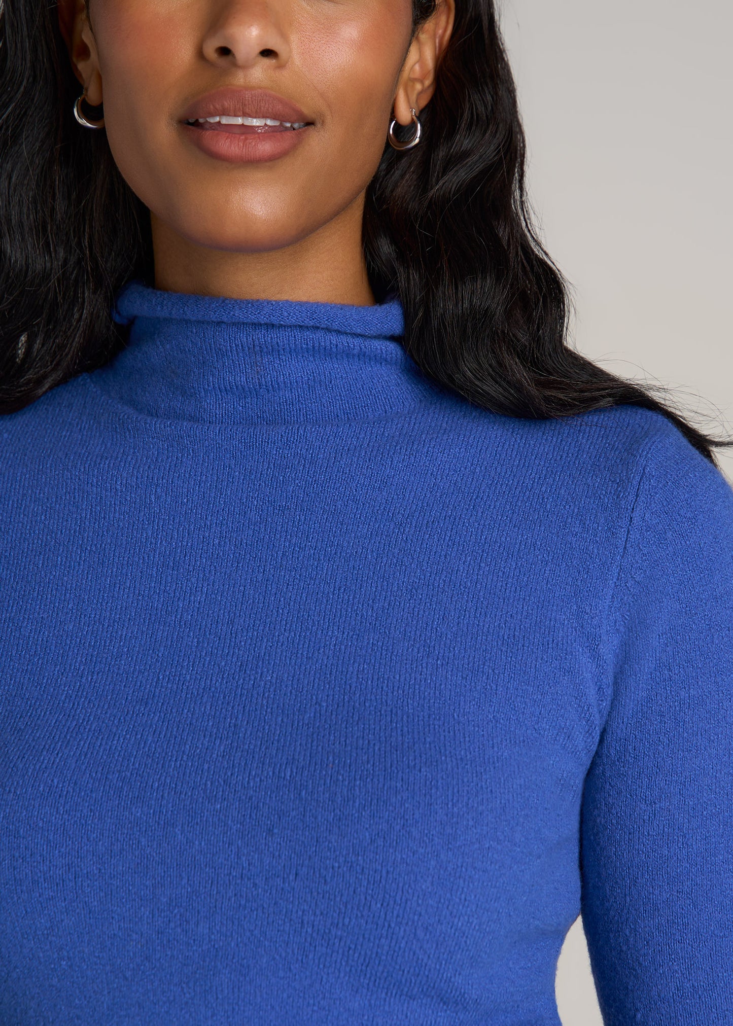 Blue roll clearance neck jumper womens