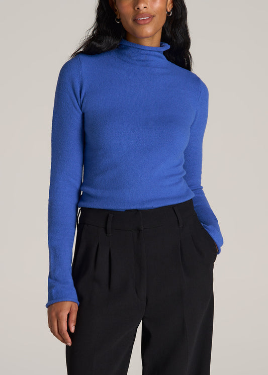 American-Tall-Women-Rolled-Mock-Neck-Sweater-Light-Cobalt-front