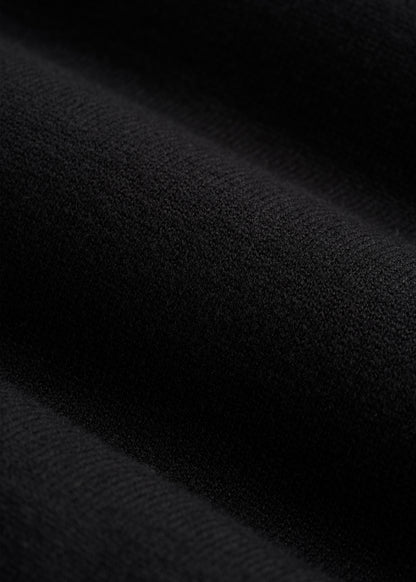 Rolled Neck Sweater with Tie for Tall Women in Deep Black