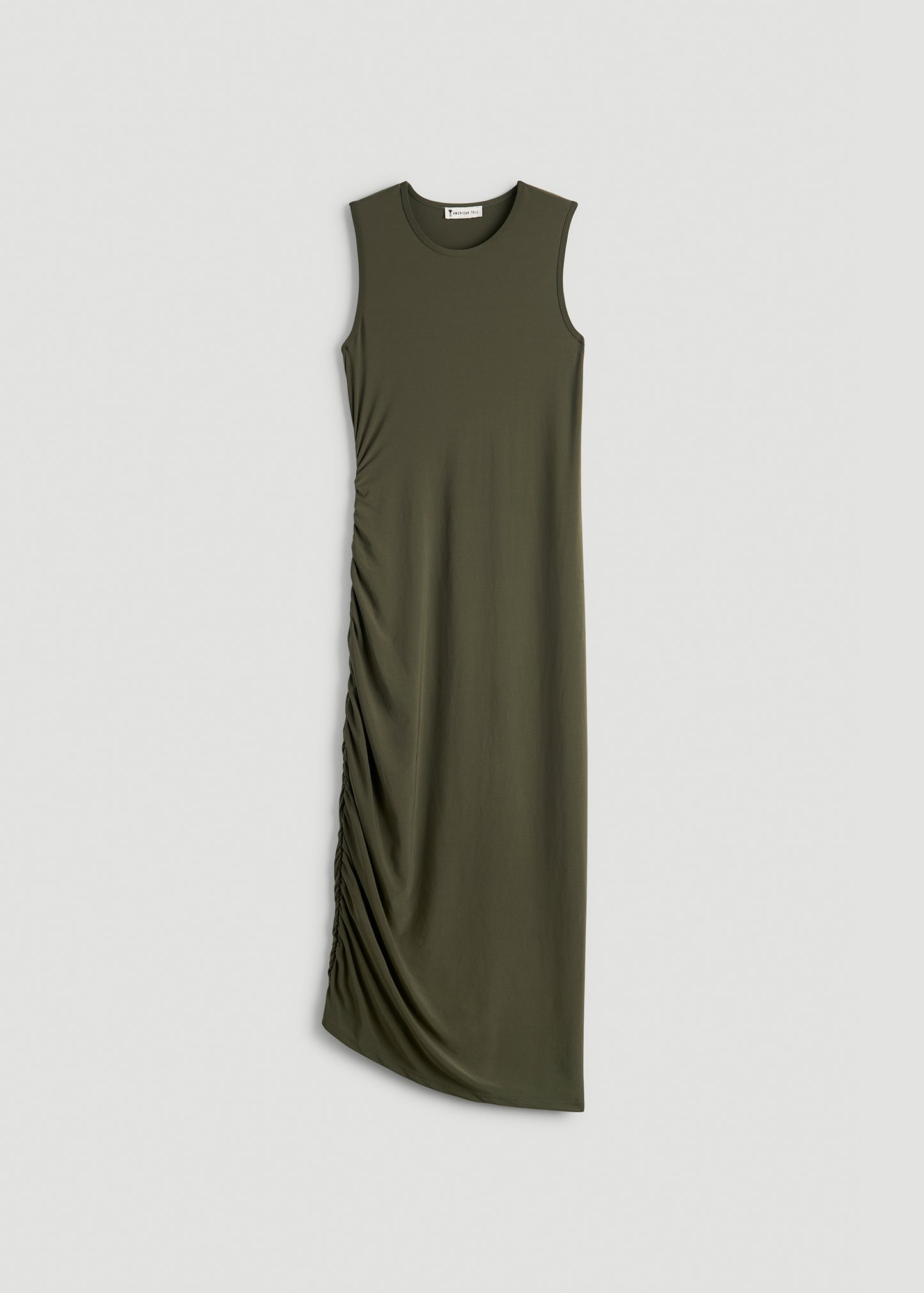 Ruched Jersey Midi Dress for Tall Women in Forest Night