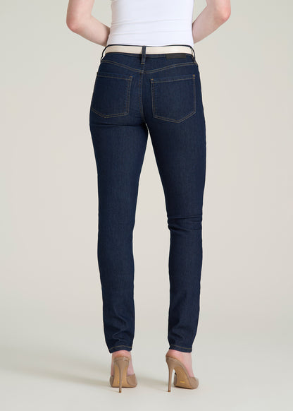 Sarah Mid-Rise Skinny Jeans for Tall Women in Deep Indigo Wash