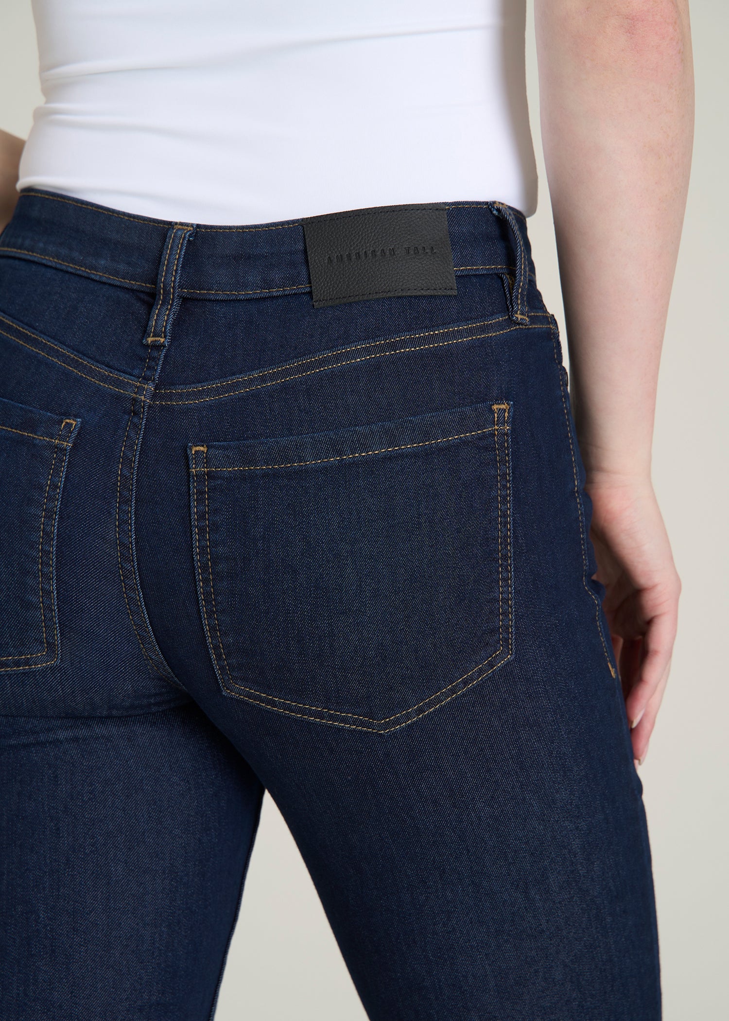 Sarah Mid-Rise Skinny Jeans for Tall Women in Deep Indigo Wash