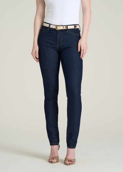 Sarah Mid-Rise Skinny Jeans for Tall Women in Deep Indigo Wash