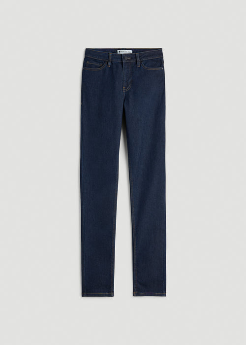 Sarah Mid-Rise Skinny Jeans for Tall Women in Deep Indigo Wash