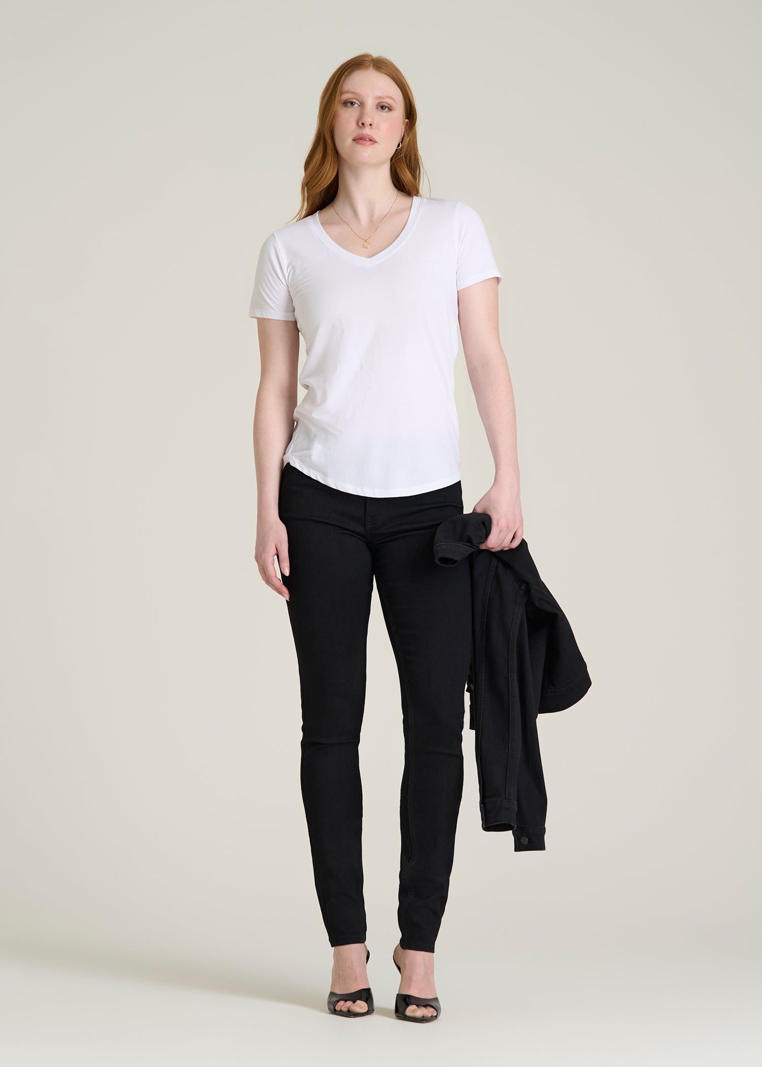 Sarah Mid-Rise Skinny Jeans for Tall Women in Optimum Black
