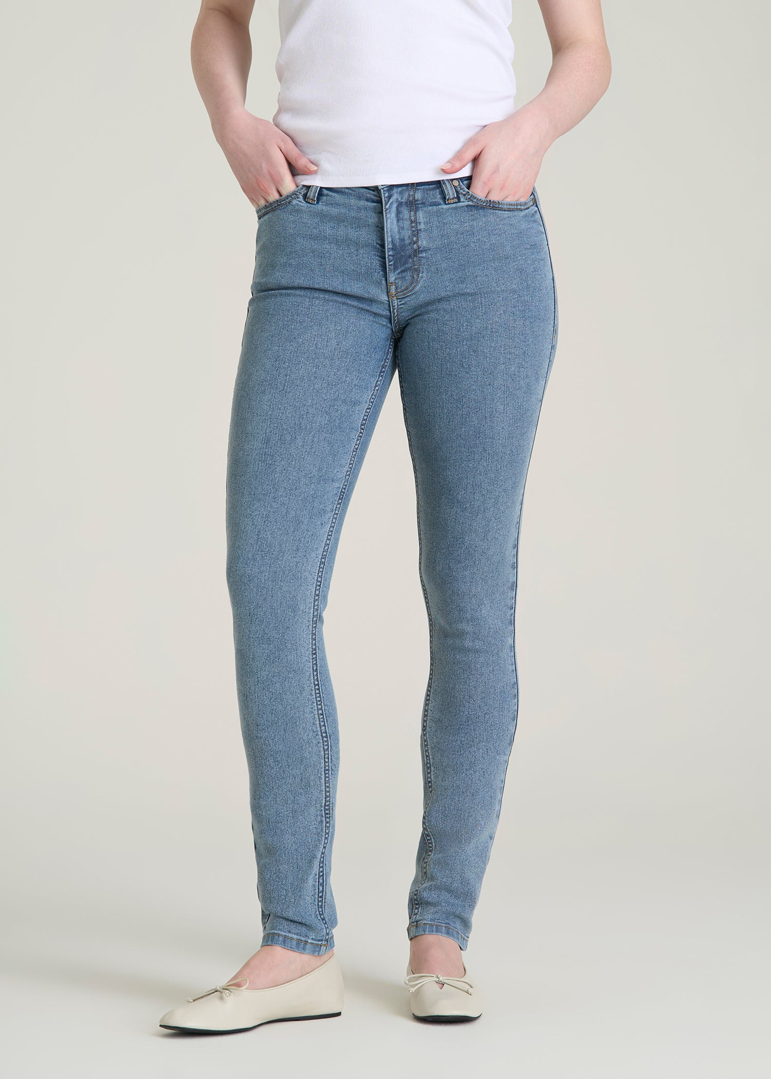 Sarah Mid-Rise Skinny Jeans for Tall Women in Perfect Blue