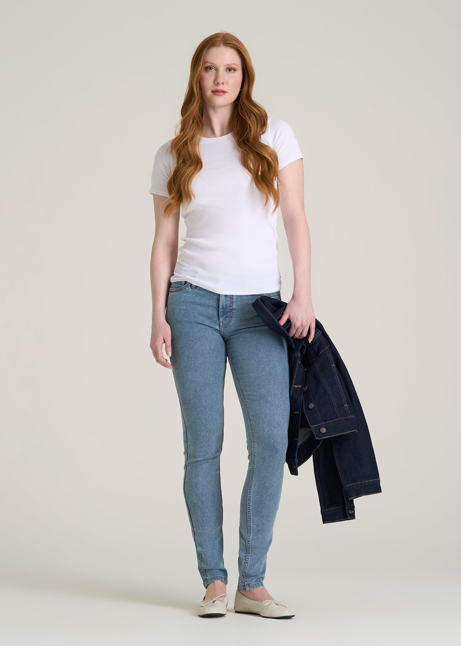 Sarah Mid-Rise Skinny Jeans for Tall Women in Perfect Blue