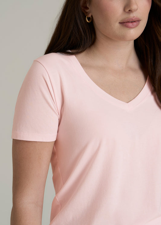 Women's Tall Scoop V-Neck Tee in Barely Pink